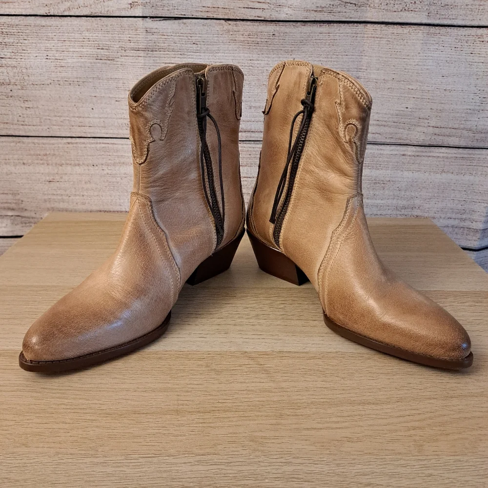 Free People Brown Leather Ankle Boots - Picture 8 of 11